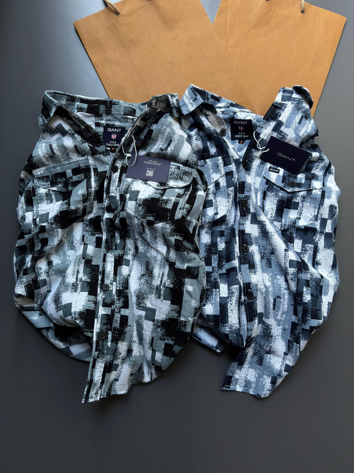 Premium GANT Men's Printed Casual Shirts – Stylish Urban Pattern | Perfect for Office & Casual Wear